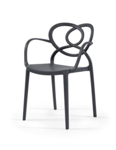 Sillón LOVE, apilable,  polipropileno antracita