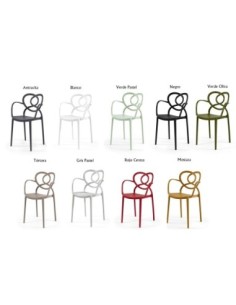 Sillón LOVE, apilable,  polipropileno antracita 2