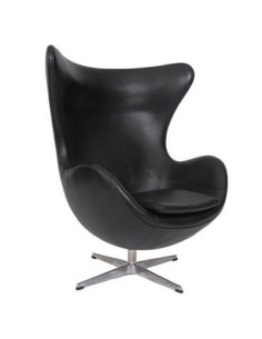 Sillón EG, tapizado similpiel negra