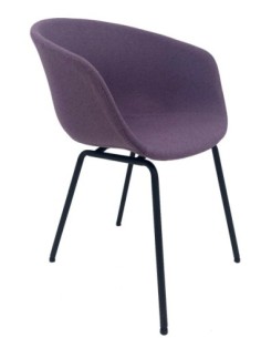 Sillón KIEL, metal, tapizado tejido rosa 2