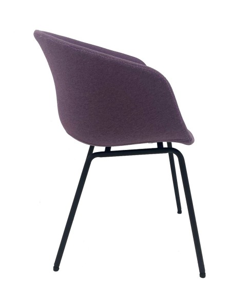 Sillón KIEL, metal, tapizado tejido rosa