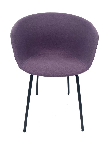 Sillón KIEL, metal, tapizado tejido rosa